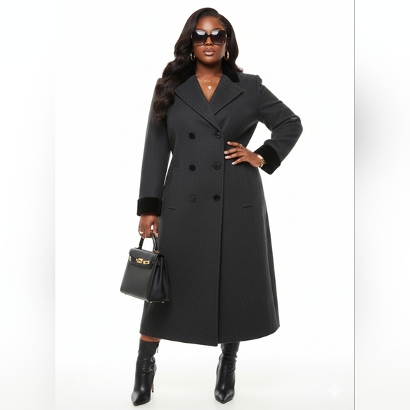 Liz Claiborne Jackets & Blazers - Elegant Black Double-Breasted Women's Coat